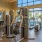 Fitness center with natural light, a lot of windows, and spin bikes at Trailside at Reedy Point Apartments